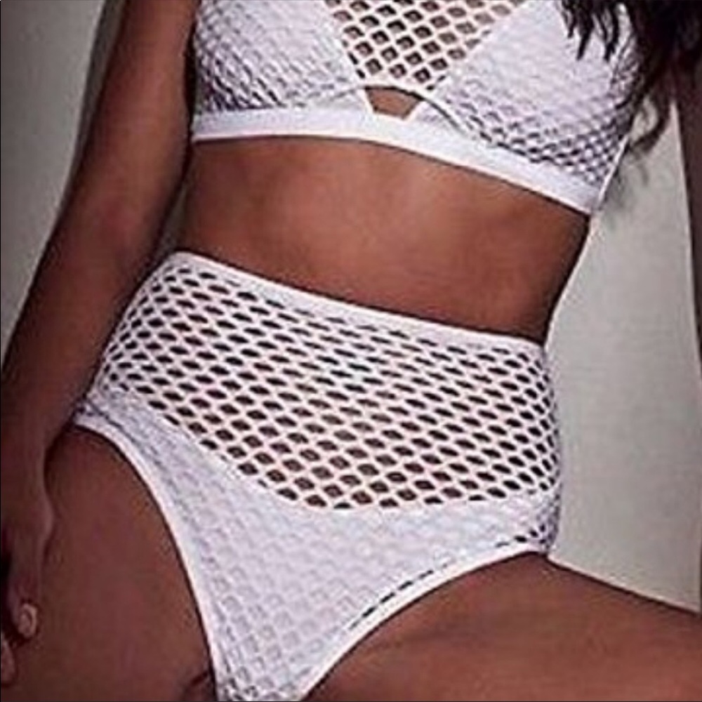 Victoria's Secret White Fishnet Cheeky/Bralette